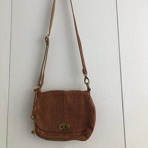 Fossil Brown Leather Crossbody